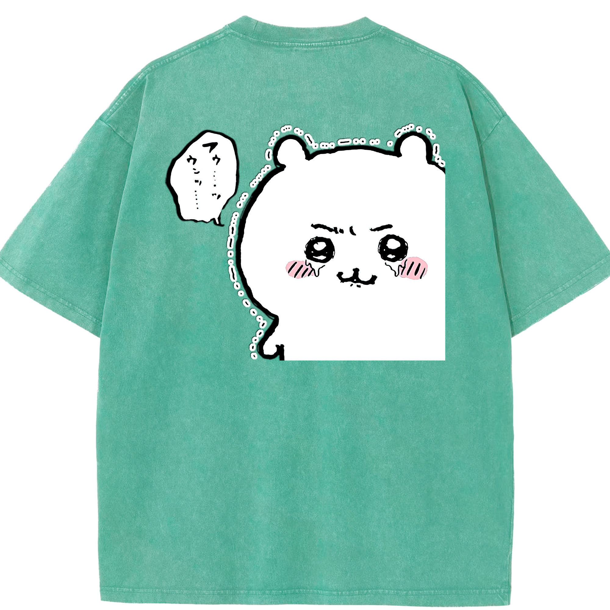 （画像用） ちいかわ ちいかわ Chii-kawa chiikawa 綿100% ヴィンテージ風 半袖Tシャツ（背面プリント）